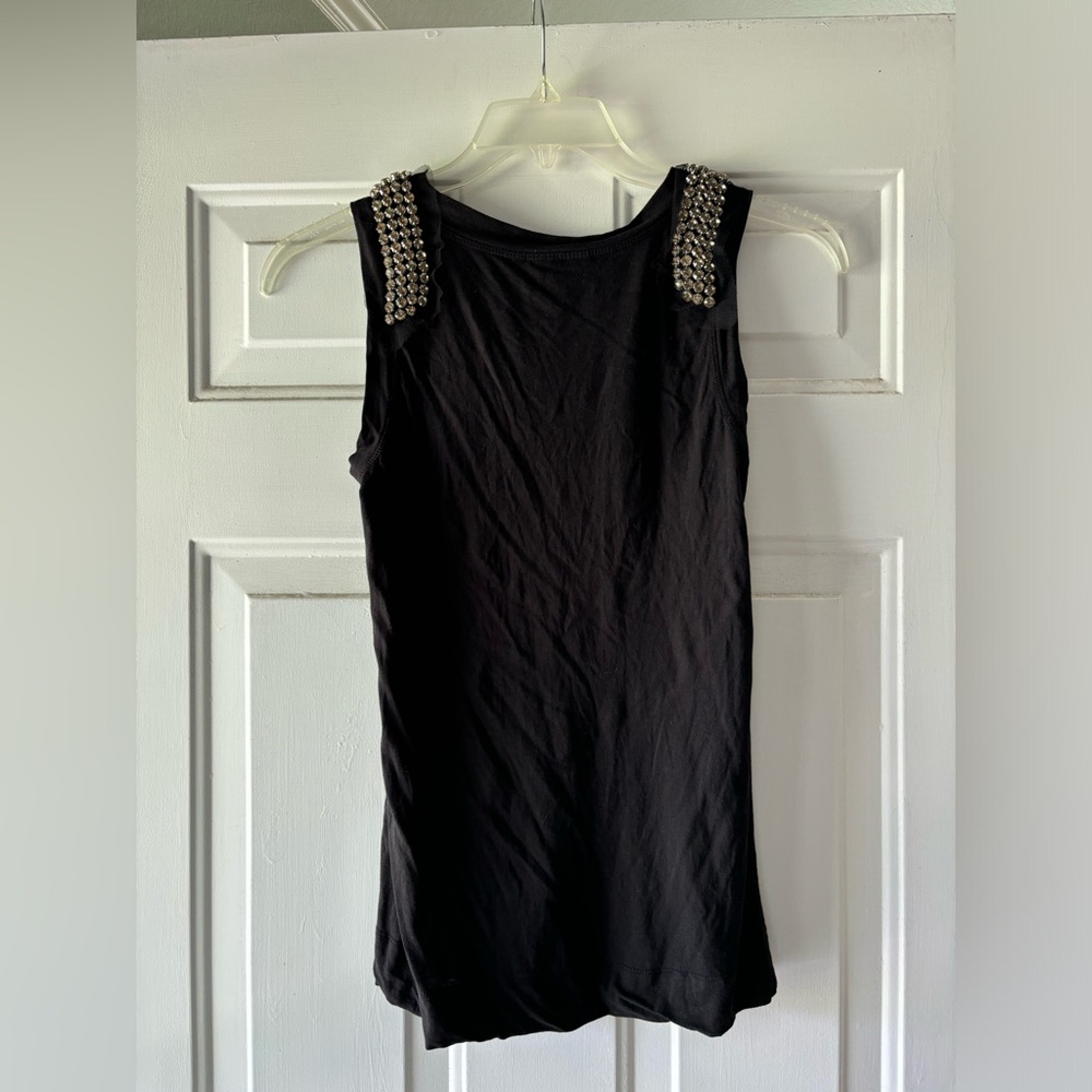 Simply Vera Vera Wang Black Embellished Tank Top in size Medium